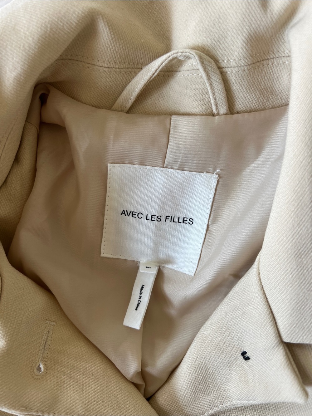 Cream Long Overcoat with Belt - Picture 5 of 14